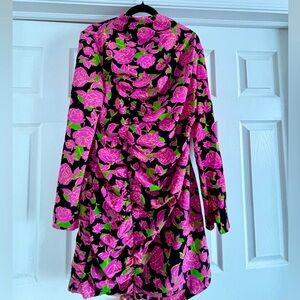 Zara | Black Floral Mini Dress w/Rouching, Size XXL